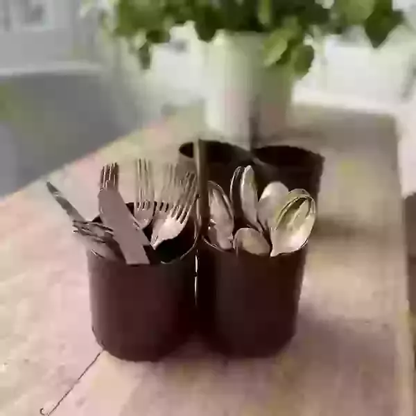 Double Cutlery  Pots